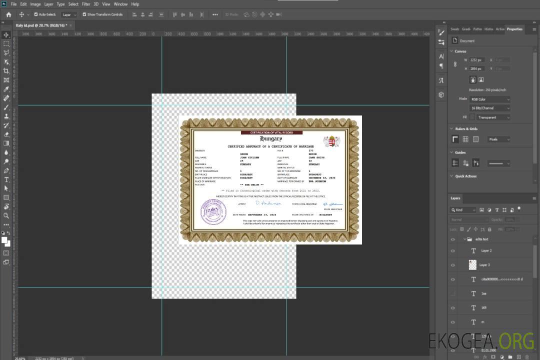 Modèle Word et PDF d'acte de mariage en Hongrie template Modèle Word et PDF d'acte de mariage en Hongrie template